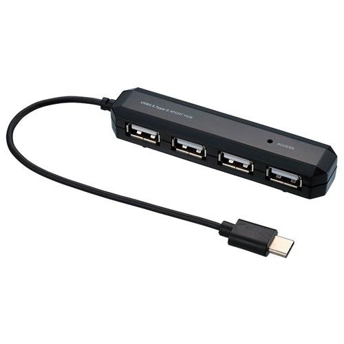 ナカバヤシ UH-C2474BK ブラック 4ポートハブ 15cm