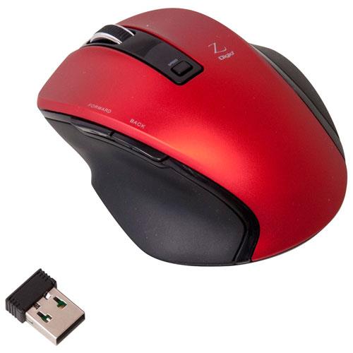 ナカバヤシ MUS-RKF119R レッド USB 小型無線5ボタンBlueLEDマウス
