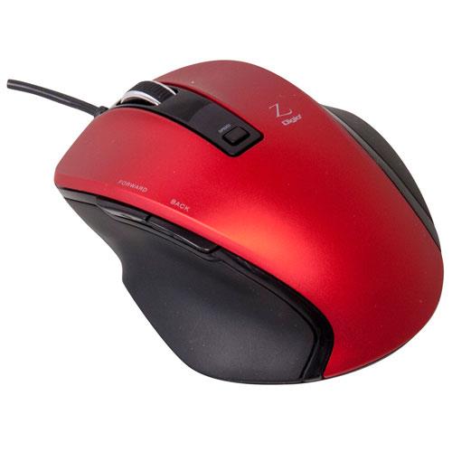 ナカバヤシ MUS-UKF120R レッド USB 小型有線5ボタンBlueLEDマウス