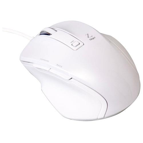 ナカバヤシ MUS-UKF120W ホワイト USB 小型有線5ボタンBlueLEDマウス