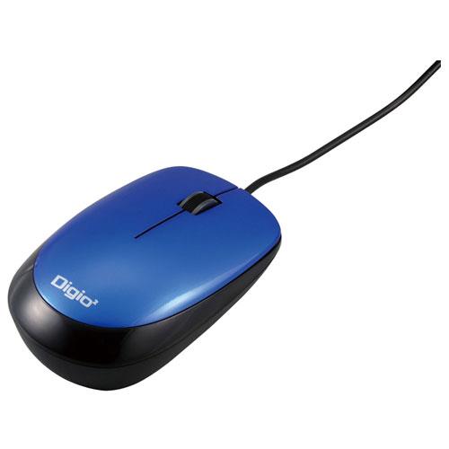 ナカバヤシ MUS-UKT114BL ブルー USB 小型有線3ボタン光学式マウス