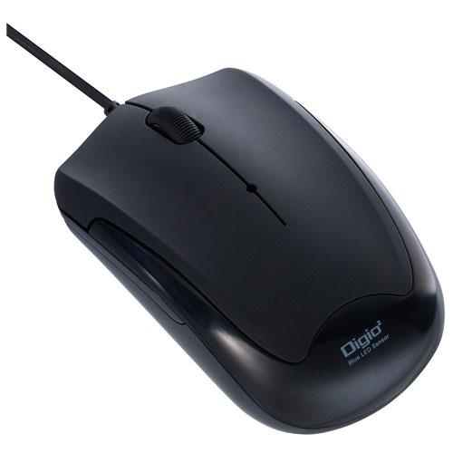 ナカバヤシ MUS-UKT124BK ブラック USB 有線静音3ボタンBlueLEDマウス