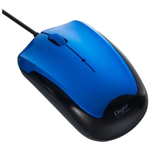 ナカバヤシ MUS-UKT124BL ブルー USB 有線静音3ボタンBlueLEDマウス