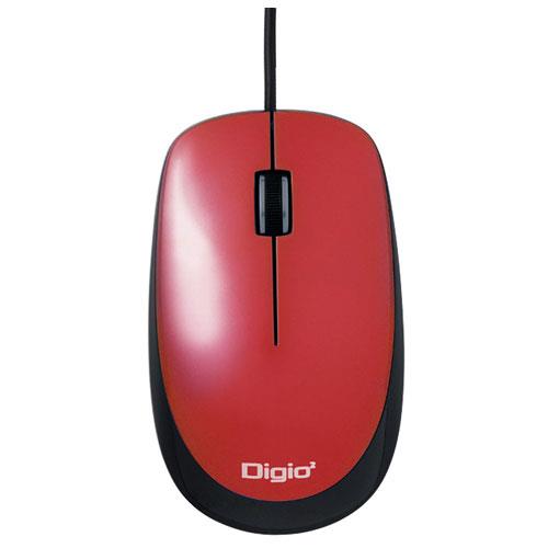 ナカバヤシ MUS-UKT114GR レッド 小型 有線 3ボタン光学式マウス