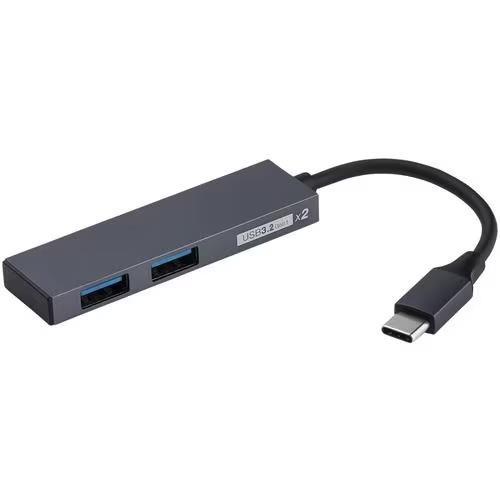 ナカバヤシ UH-C3302GY グレー USB3.2Gen1 Type-C 2ポート変換ハブ
