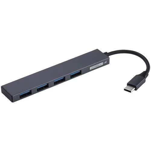 ナカバヤシ UH-C3324GY グレー USB3.2Gen1 Type-C 4ポート変換ハブ