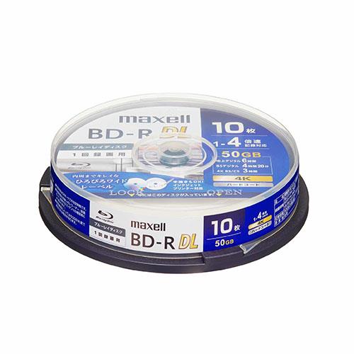 マクセル(maxell) BRV50WPG.10SP 録画用 BD-R ブルーレイディスク DL 2層 50GB 1回録画 プリンタブル 4倍速