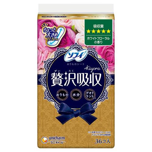 ユニ・チャーム(unicharm) ソフィ Kiyora きよら 贅沢吸収 多い用 ホワイトフローラルの香り 17.5cm 36枚