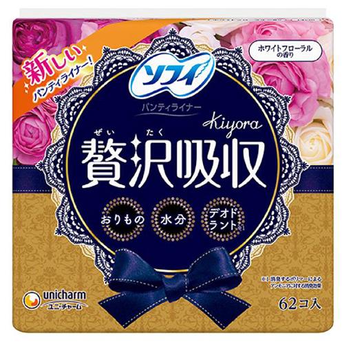 ユニ・チャーム(unicharm) ソフィ Kiyora きよら 贅沢吸収 ふつう用 ホワイトフローラルの香り 14cm 62枚