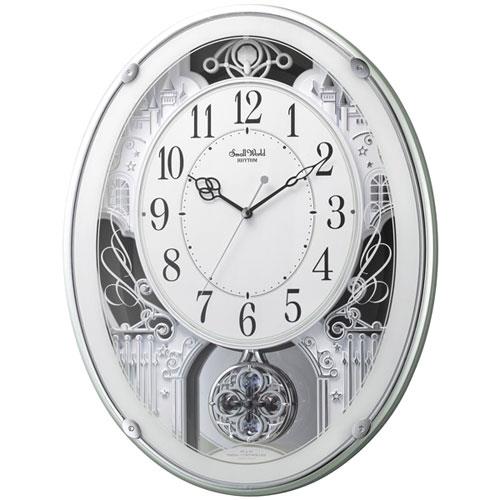 RHYTHM(リズム) 4MN523RH05 緑メタリック色 スモールワールドプラウド 報時付電波掛時計