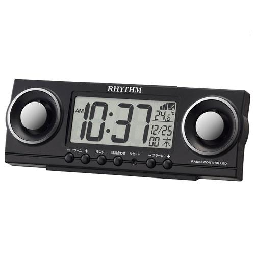 RHYTHM(リズム) 8RZ177SR02 黒 電波めざまし時計 フィットバトラージューク