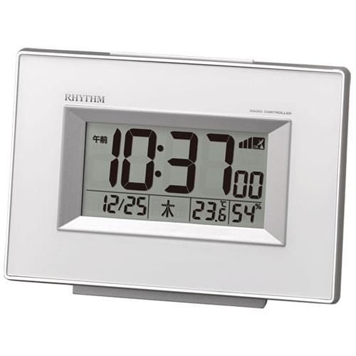 RHYTHM(リズム) 8RZ194SR03 白 電波目覚まし時計 フィットウェーブD194