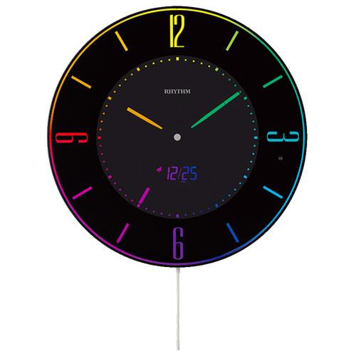RHYTHM(リズム) 8RZ197SR02 黒 Iroria A イロリア エー AC電源デジタル掛置兼用時計