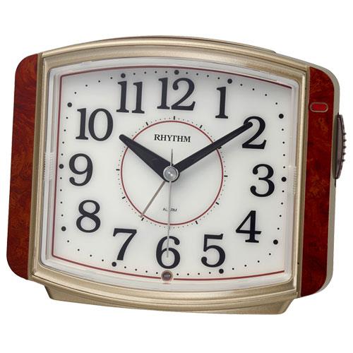 RHYTHM(リズム) 8RE644SR23 木目仕上 白 クオーツ目覚まし時計