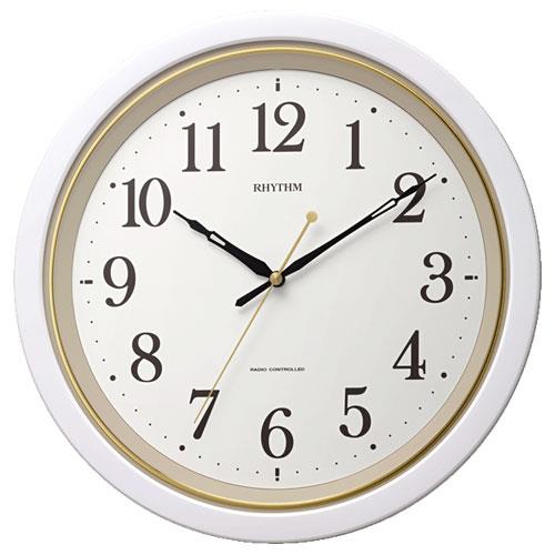 RHYTHM(リズム) 8MY564SR03 白パール色 白 電波掛け時計 フィットウェーブ