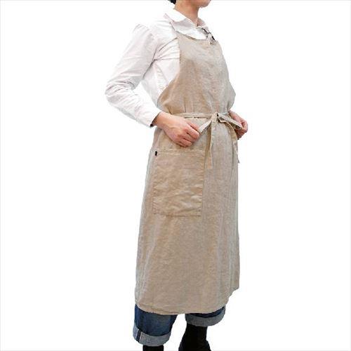 Linnne リンネ Linne エプロン 0118-039 ベージュ 100%ピュアリネン 麻 身丈約101cm リトアニア