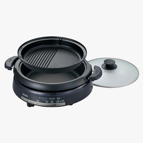 タイガー魔法瓶(TIGER) CQE-B201-TH メタリックブラウン グリル鍋 3.5L 2枚