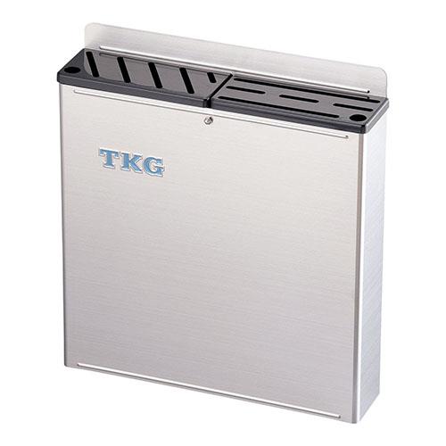 遠藤商事 18-8プラ板付カラーナイフラック 大 ABタイプ 黒