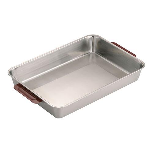 TKGコーポレーション 18-8カラーハンドル角バット 8枚取 レッド