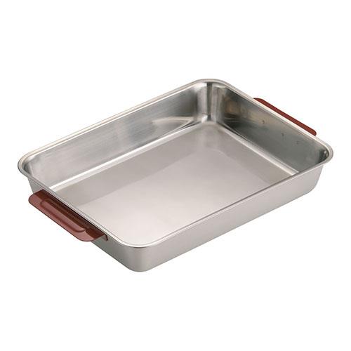 TKGコーポレーション 18-8カラーハンドル角バット 10枚取 レッド