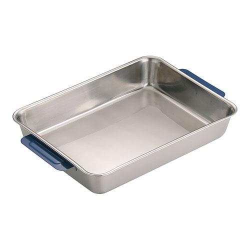 TKGコーポレーション 18-8カラーハンドル角バット 10枚取 ブルー