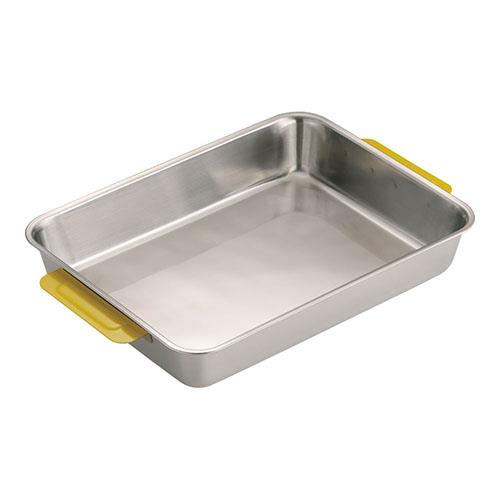 TKGコーポレーション 18-8カラーハンドル角バット 10枚取 イエロー