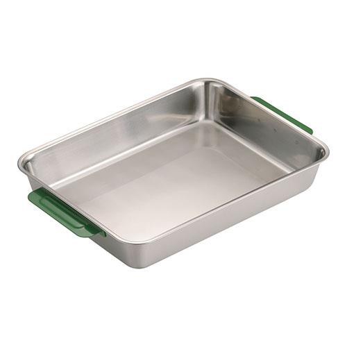 TKGコーポレーション 18-8カラーハンドル角バット 10枚取 グリーン