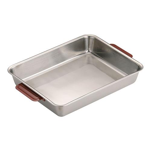 TKGコーポレーション 18-8カラーハンドル角バット 12枚取 レッド