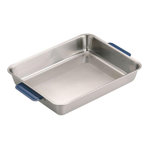 TKGコーポレーション 18-8カラーハンドル角バット 12枚取 ブルー