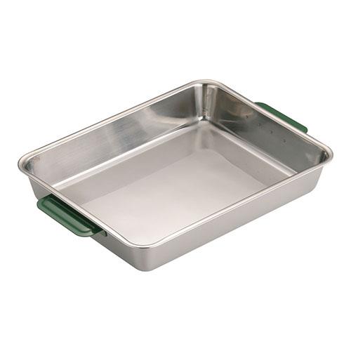 TKGコーポレーション 18-8カラーハンドル角バット 12枚取 グリーン