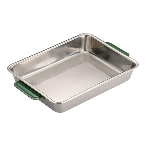 TKGコーポレーション 18-8カラーハンドル角バット 15枚取 グリーン