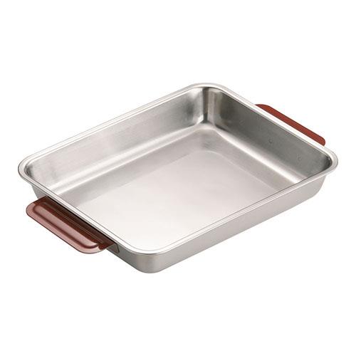 TKGコーポレーション 18-8カラーハンドル角バット 21枚取 レッド