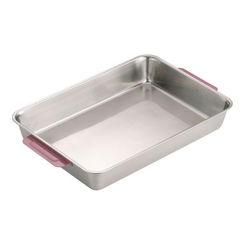 TKGコーポレーション 18-8カラーハンドル角バット 8枚取 ピンク