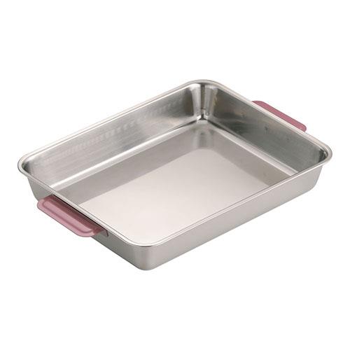 TKGコーポレーション 18-8カラーハンドル角バット 12枚取 ピンク