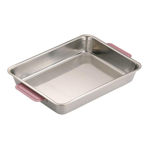 TKGコーポレーション 18-8カラーハンドル角バット 15枚取 ピンク