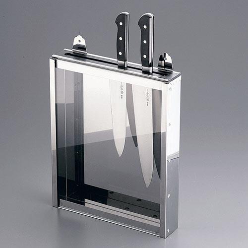 遠藤商事 18-0 釘打式ゴム板付前面アクリル 庖丁差 大1段