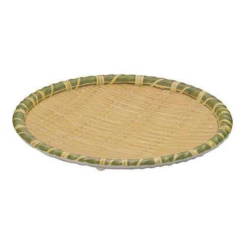 遠藤商事 JB-B736YL イエロー メラミン竹模様丸皿 L