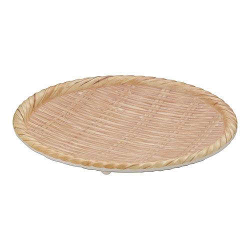 遠藤商事 JB-B736BR ブラウン メラミン竹模様丸皿 L