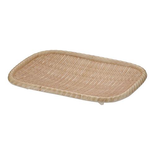 遠藤商事 JB-B734BR ブラウン メラミン竹模様長角皿 L