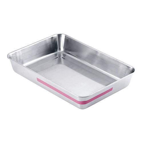 TKGコーポレーション ステンレス カラーライン角バット 6枚取 ピンク