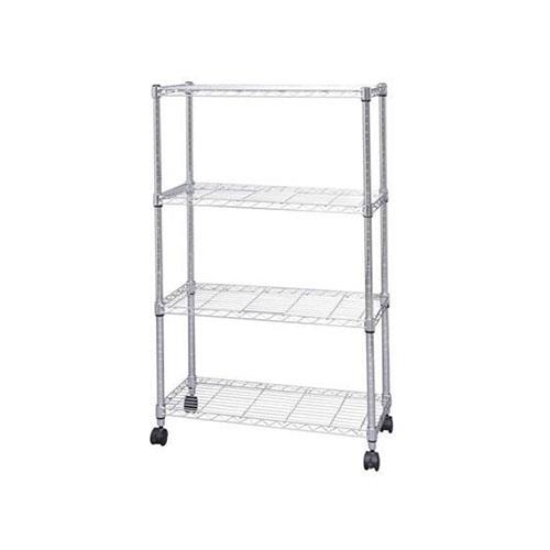 アイリスオーヤマ(Iris Ohyama) SE-7512 クロムメッキ メタルシェルフ 4段 幅76cm