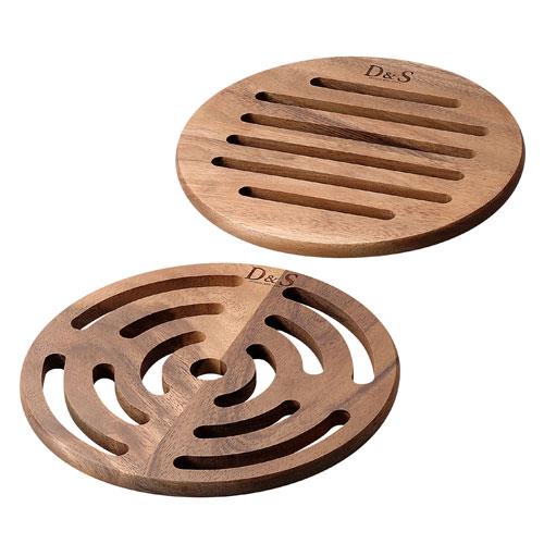 佐藤商事 D&Sウッドウェア ラウンドトリベット 2pcs MP.10035