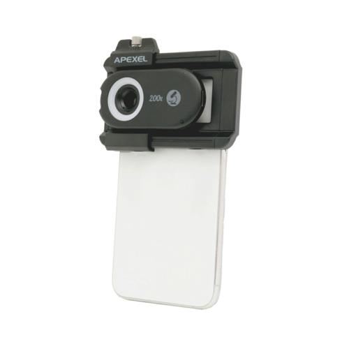 APEXEL APL-MS200 スマートフォンコンパクト顕微鏡 200倍 高輝度LEDライト 828835