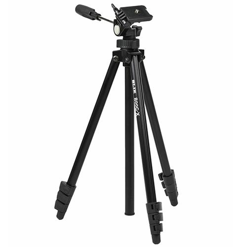 スリック(SLIK) 800G-X SILK アルミ4段三脚 レバーロック式 スマートフォンホルダー付属 軽量タイプ