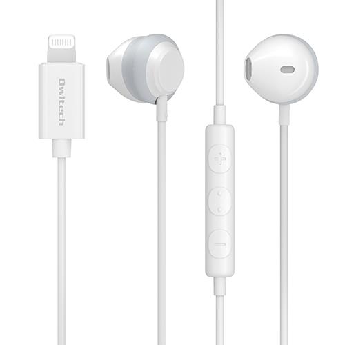 オウルテック(OWLTECH) OWL-EPLT02-WH ホワイト iPhone/iPad/iPod用 Lightning ステレオイヤホンΦ13mm 1.2m