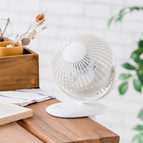 Life on Products(ライフオンプロダクツ) LCAF013-LW リリーホワイト 充電式ラウンドミニクリップファン Life on Products