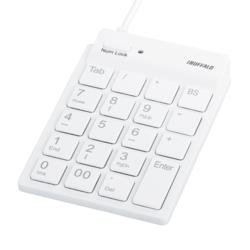 バッファロー(BUFFALO) BSTKH08WH ホワイト USBスリムテンキーボード