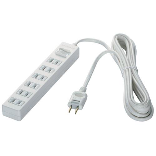 バッファロー(BUFFALO) 2ピン式電源タップ 6個口 上挿し 2m BSTAPPS2620WH ホワイト