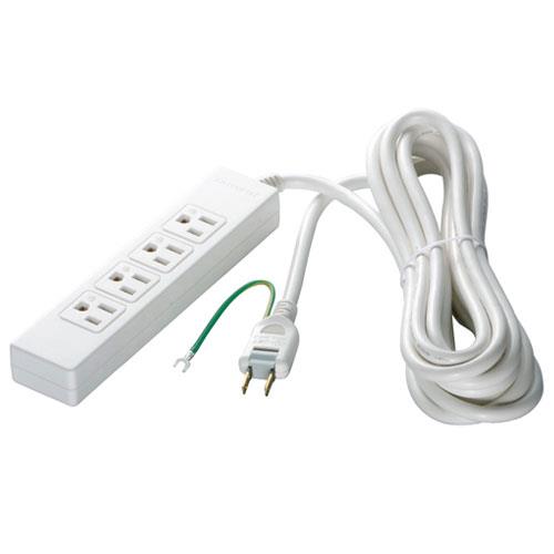 バッファロー(BUFFALO) 3ピン式電源タップ 4個口 上挿し 2m BSTAPST3420WH ホワイト