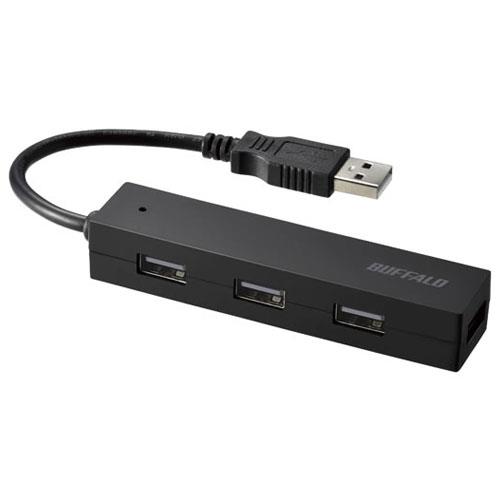 バッファロー(BUFFALO) YDH4U25BK ブラック USB2.0ハブ 4ポートタイプ 10cm